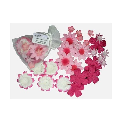 Декоративные бумажные цветочки,  цвет: розовый, 2-5 см, 25 шт.