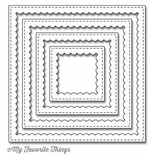 Лезвие My Favorite Things - Die-namics Stitched Square Scallop Frames, 4 шт.