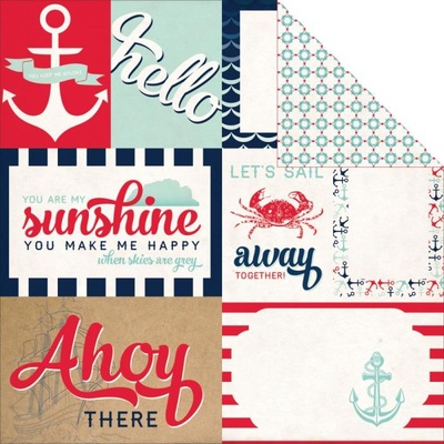 Аркуш скрап-паперу Carta Bella - Ahoy There - Let's Sail, двосторонній, 30x30 см