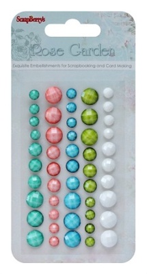 Клейові грановані камінці, 50 шт., 5 кольорів, Троянди