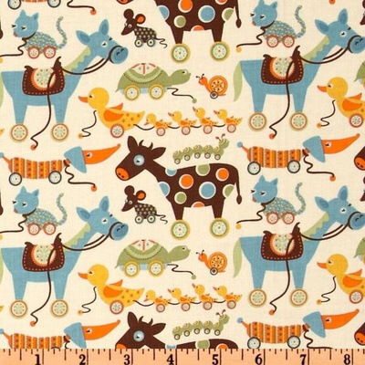 Тканина 100% бавовна - Іграшки на колесах, 45x55см