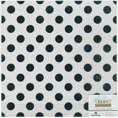 Ацетний аркуш з фольгуванням у синій горошок від Blue Foil Dots, 30x30 см