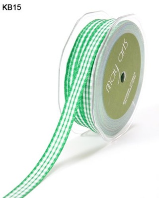 Стрічка Solid/Check, ширина 9,5 мм, колір Green, 90 см