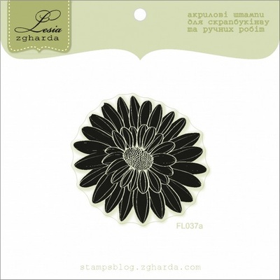 Акриловий штамп Lesia Zgharda FL037a Квітка велика, розмір 4,8x4,6 см