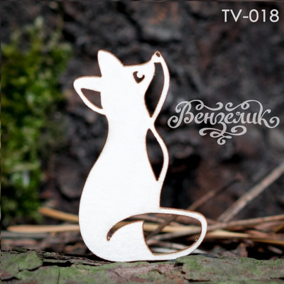 Чипборд від Вензелик - лисиця, розмір: 23x39 мм
