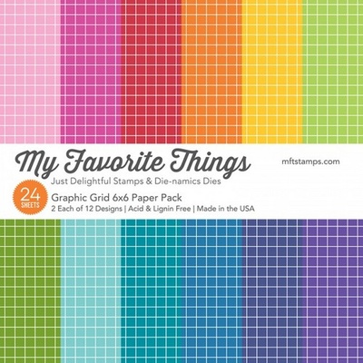 Набір паперу My Favorite Things - Graphic Grid Paper Pack, розмір 15х15см, 24 аркуші.