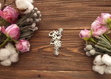 Чипборд от WOODchic - Хлопок с ветками сосны, 7х3.6 см