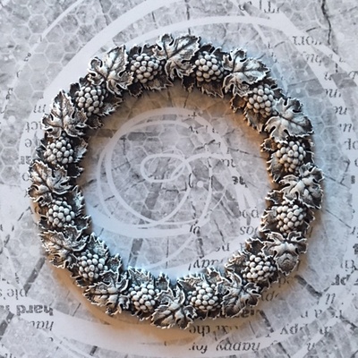 Гіпсова прикраса "Вінок" з патинуванням від E.B.А, 7см, 1 шт.