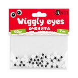 Оченята SANTI самоклейні чорні 7мм 50 шт.