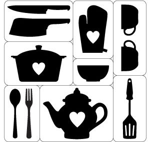 Набір вирубок з чіпборду №3 від ScrapBerryʼs - Готуємо вдома, 10x10cм