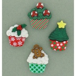 Набір декоративних ґудзиків Dress It Up - Christmas Cupcakes