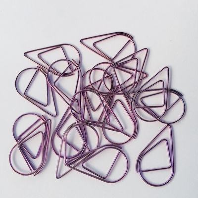 Скрепки у формі краплі, колір фіолетовий металік, 5шт.