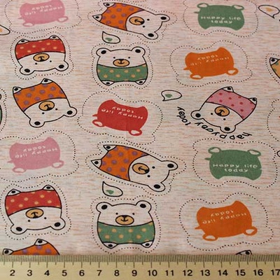 Бавовна, яскраві ведмедики на світному фоні 50x40см