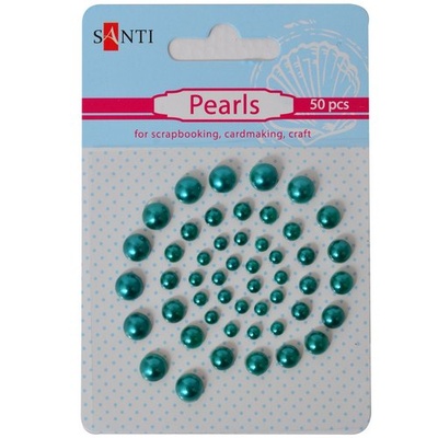Набір перлин самоклейних смарагдових, 50 шт., ТМ Santi