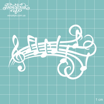 Чипборд от Вензелик - Нотный стан 02, размер: 94x58  мм