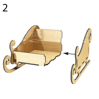 Заготовка для декорування "Саночки - 1" 098, ТМ Фабрика Декору