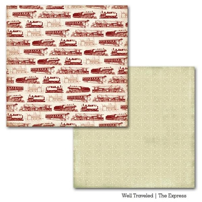 Аркуш двостороннього паперу Carta Bella Well Travelled - The Express, розмір 30x30 см