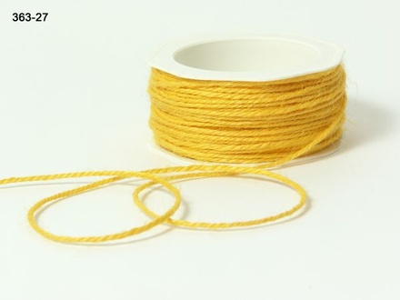 Джутовий шнур Twisted Burlap - Yellow, 1 мм, колір: жовтий, 90 см