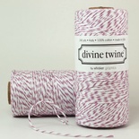 Хлопковый шнур от Divine Twine - Purple Plum, 1 мм, цвет фиолетовый/белый, 1м