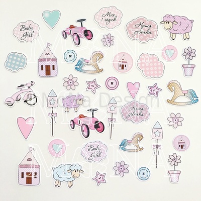 Набор высечек от Mona Design — Little girl, 40 элементов