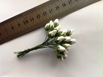 Бутончики розочек, диаметр бутончика 7 мм, цвет белый,  20 шт.