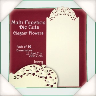 Заготовки для листівки від Flower Soft - Function Die Cut Cards - Elegant Flowers - Ivory, 29x12см