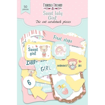 Набір висічок для скрапбукінгу, колекція Sweet baby girl - 1, 50 штук, ТМ Фабрика Декору