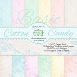 Набор скрапбумаги LemonCraft - Cotton Candy Basic, фоновые дизайны, 30х30 см, с бонусом