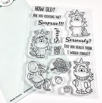 Набір штампів Gerda Steiner - Moody Unicorns 4x6 Clear Stamp Set