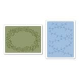 Набор папок для тиснения от Sizzix - Textured Impressions Embossing Folders 2PK - Christmas Lights & Holly Set - Рождественские Огни и Остролист, 2 шт