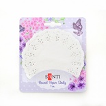 Набір серветок ажурних круглих ТМ Santi, колір білий, діаметр 9см, 12 шт.