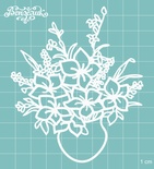 Чипборд від Вензелик - Ваза з квітами 02, розмір: 86x101 мм