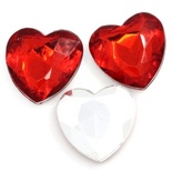 Акрилова прикраса «Серце», 17*16мм, колір червоний, 5 ш.