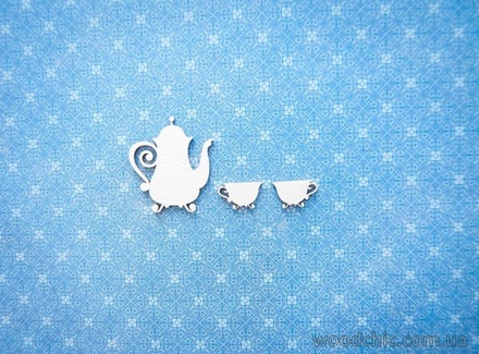 Чипборд от WOODchic - Набор "Сервиз (Чайник и 2 чашки)"