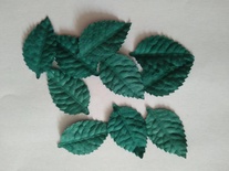 Листики, цвет зеленый, 40х25мм, 10 шт.