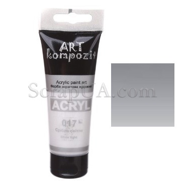 Краска акриловая ART Kompozit 017 серебро светлое, 75 мл