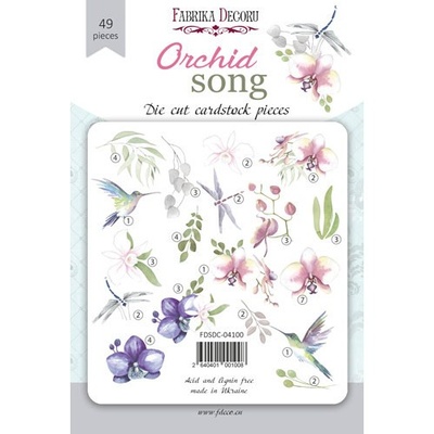 Набір висічок для скрапбукінгу, колекція Orchid song 49 шт., ТМ Фабрика Декору