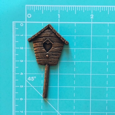 Пластиковое украшение "Скворечник" под античное золото от Е.В.A, 6 см, 1 шт.