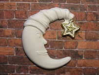 Гіпсовий декор від E.В.А - Місяць з золотою зіркою, 4x3,8 см