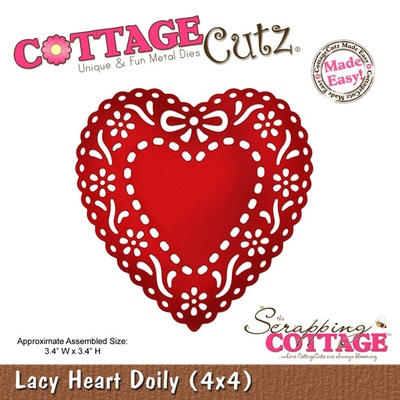 Ніж для вирубки CottageCutz - Lacy Heart Doily, 10x10 см