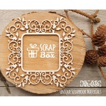 Чипборд ScrapBox - Ажурна новорічна рамка з гостролистом Hh-036