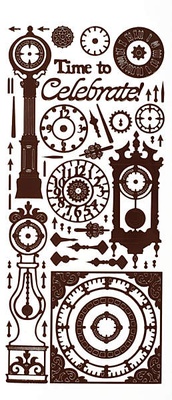 Набір наліпок - висічок HOTP - Time to Celebrate Dazzles Brown, розмір 1022,5см, 52