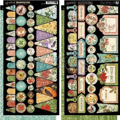 ЦЕНА СНИЖЕНА! Высечки Graphic 45 - Time to Flourish - Banners, размер 15х30 см