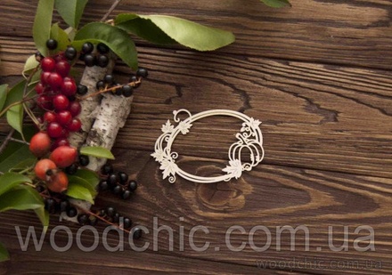 Чипборд рамка овальна з гарбузом від WOODchic, 9,5х8 см