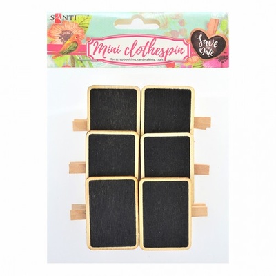 Набір прищепок Таблички - 2, 4,5см, 6шт/уп, ТМ Santi