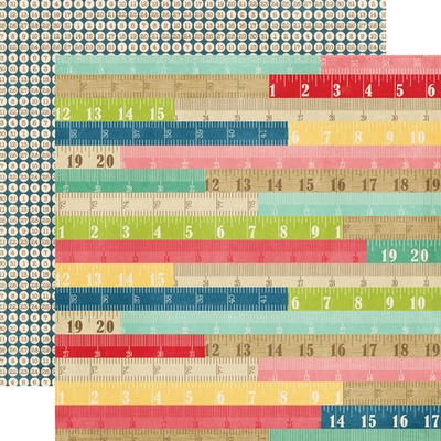 Аркуш двостороннього паперу для скрапбукінгу від Echo Park - Rulers, 30x30 см
