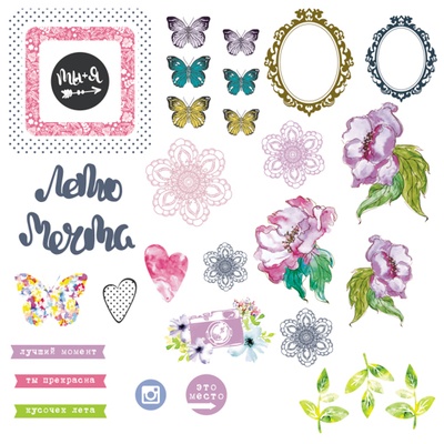 Набір висічок від Polkadot - Ботаніка, 26 елементів, щільність 300 гор\м2