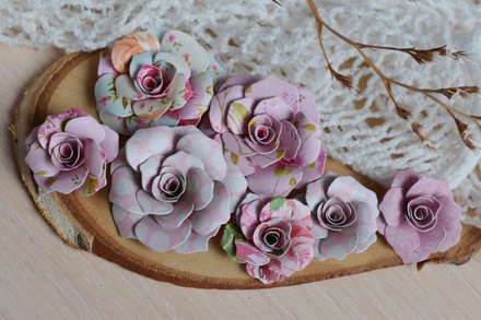 Набор бумажных цветов от WOODchic - Нежное прикосновение 081