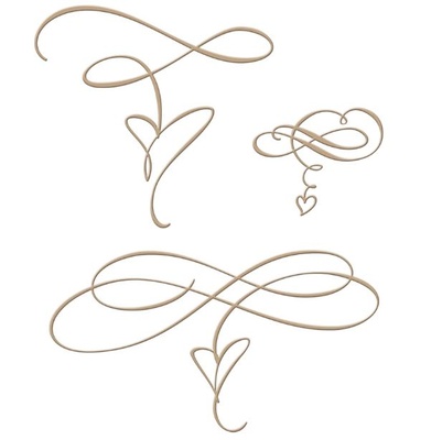 Пластини для фольгування від Spellbinders - Heart Flourishes