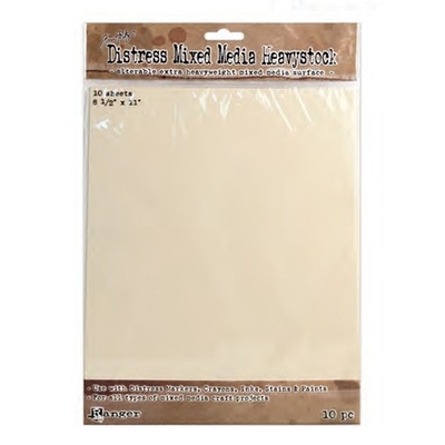 Бумага Ranger - Tim Holtz - Distress Mixed Media - Heavystock, 21.6x28 см, 10 штук